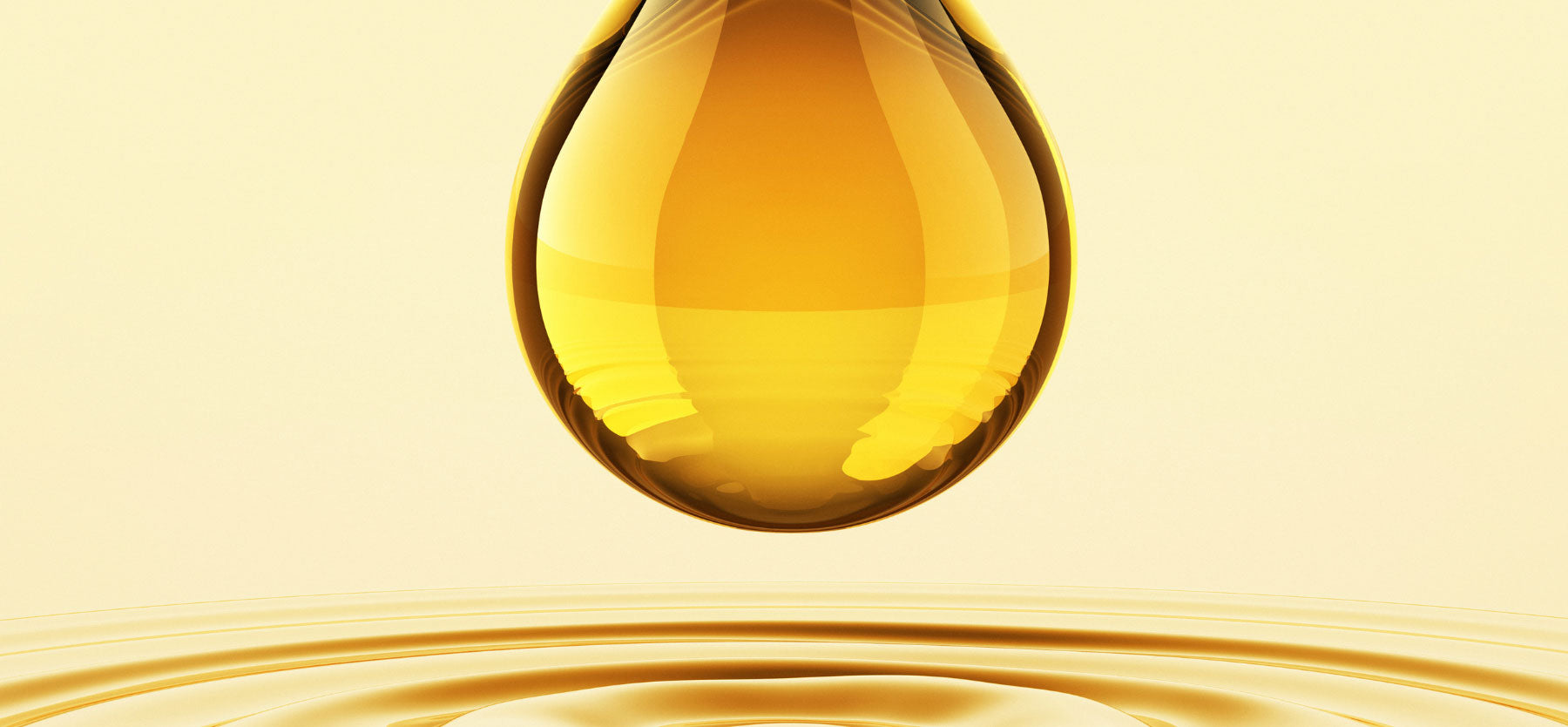 Closeup of golden oil droplet